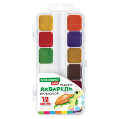 Краски акварельные "BRAUBERG KIDS" 12 цветов.(12)