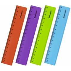 Линейка "BRAUBERG FRUITY" пластиковая тонированная 15 см.(48)