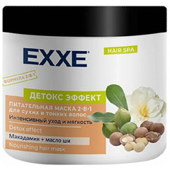 Маска для волос "EXXE" 2 в 1 Детокс эффект питательная для сухих и тонких волос 500 мл.(8)