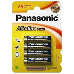 Элемент питания "PANASONIC ALKALINE" AA LR6 пальчиковые 4 шт. АКЦИЯ(12)