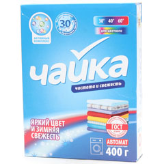 Стиральный порошок "ЧАЙКА" автомат для цветного, яркий цвет и зимняя свежесть 400 гр.(18)