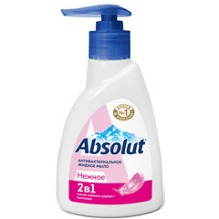 Мыло жидкое "ABSOLUT CREAM" 2 в 1 антибактериальное нежное с диспенсером 250 гр.(10)