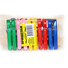 Прищепки бельевые "ПИНГВИН" пластиковые в п/п 20 шт.(72)