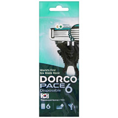 Бритвенный станок "DORCO PACE" одноразовый мужской с 6 лезвиями, плавающая головка, увлажняющая полоска 1 шт.(10)