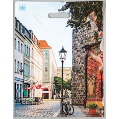 Пакет "ТИКОПЛАСТИК" вырубная ручка ламинированный глянцевый 400*310*0,06 улица 1 шт /в запайке 50 шт/.(50)