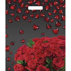 Пакет "ТИКОПЛАСТИК" вырубная ручка глянцевый 450*380*0,06 мармеладные сердечки 1 шт /в запайке 50 шт/.(50)