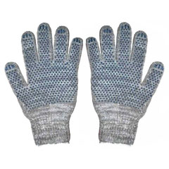 Перчатки ХБ с ПВХ 4-х нитка 10 класс серые 1 пара /в запайке 10 шт/.(500)