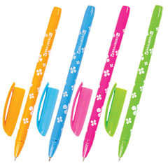 Ручка масляная "BRAUBERG FRUITY" с узором узел 1 мм линия 0,5 мм. синяя 1 шт.(12)