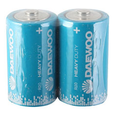 Элемент питания "DAEWOO HEAVY DUTY" солевые R20 2 шт.(12)