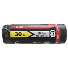 Мешки для мусора "GLIONNI LUX" ролик черные 8 мкр (до 7 кг) 30 литров 30 шт.(50)