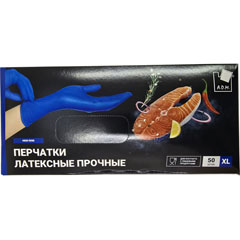 Перчатки "ADM" хозяйственные латексные прочные XL 25 пар/ 1 коробка(10)
