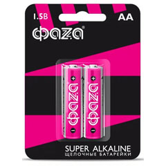 Элемент питания "ФАZА SUPER ALKALINE" щелочные LR06 пальчиковые 2 шт.(10)