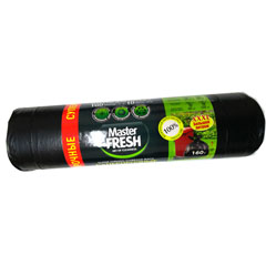 Мешки для мусора "MASTER FRESH" рулон суперпрочные 28 мкм. черные 160 л. 10 шт.(15)