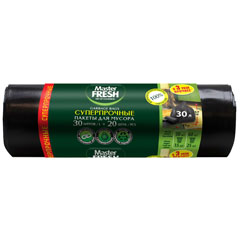 Мешки для мусора "MASTER FRESH" рулон суперпрочные 20 мкм. черные 30 л. 20 шт.(30)